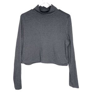 Wild Fable turtle neck long sleeve gray basic crop top size L